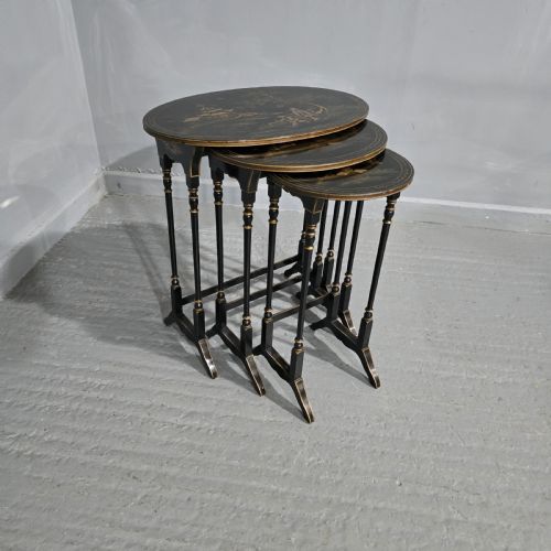 fig 1. Edwardian Chinoiserie Nest of Three Tables