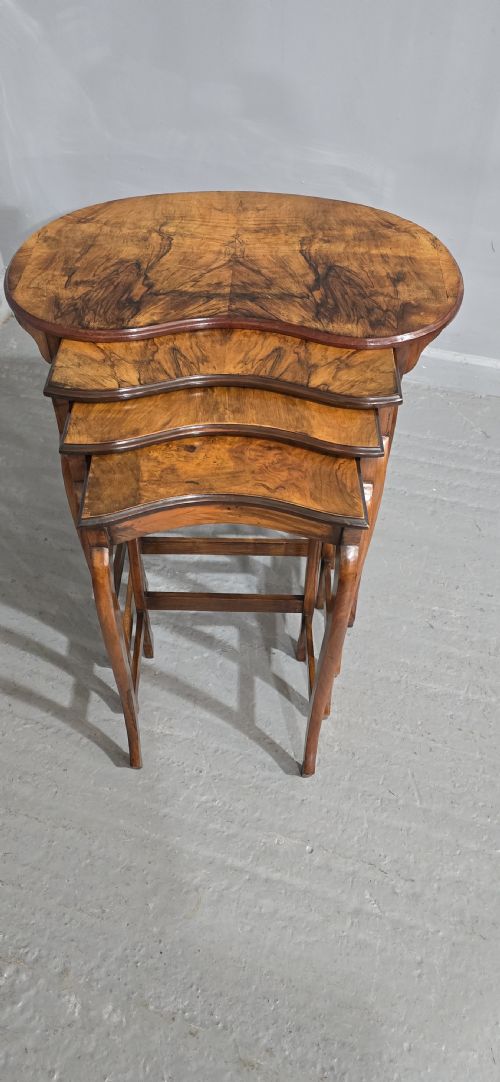 fig 1. Burr Walnut Quartetto Nest of Tables