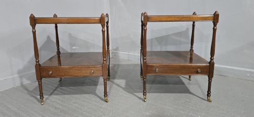 fig 1. Excellent Quality Pair Mahogany Lamp Tables