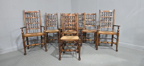fig 1. Excellent Set Eight Lancashire Dining Chairs