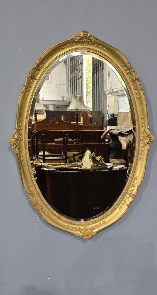 LOVELY VICTORIAN OVAL GILT MIRROR - ADDITIONAL PHOTO 5