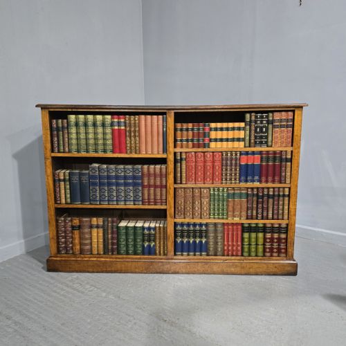 Wonderful Golden Oak Adjustable Library Bookcase