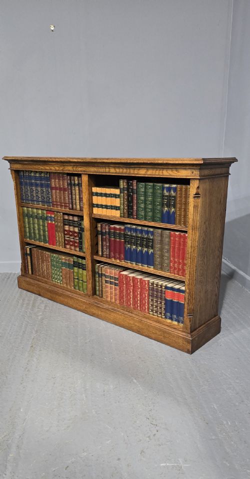 fig 1. Superb Golden Oak Open Adjustable Library Bookcase