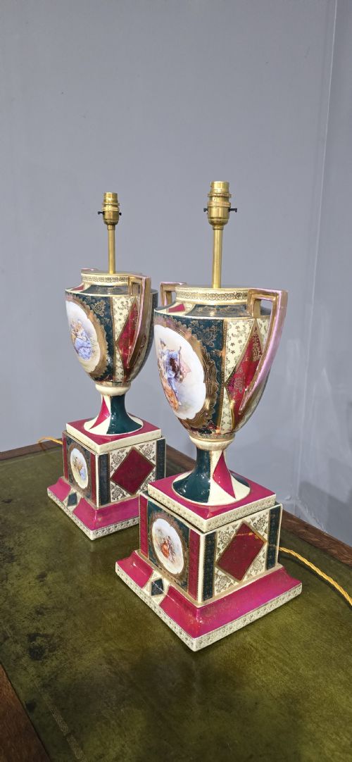 HUGE PAIR VIENNA TABLE LAMPS - ADDITIONAL PHOTO 5