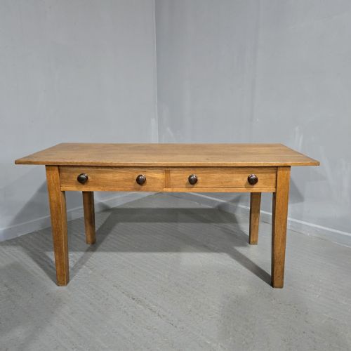 Good Golden Oak Plank Kitchen Refrectory Farmhouse Dining Table