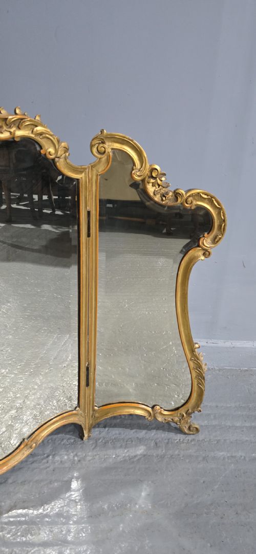 fig 1. Large Gilt Triptych Dressing Table Mirror