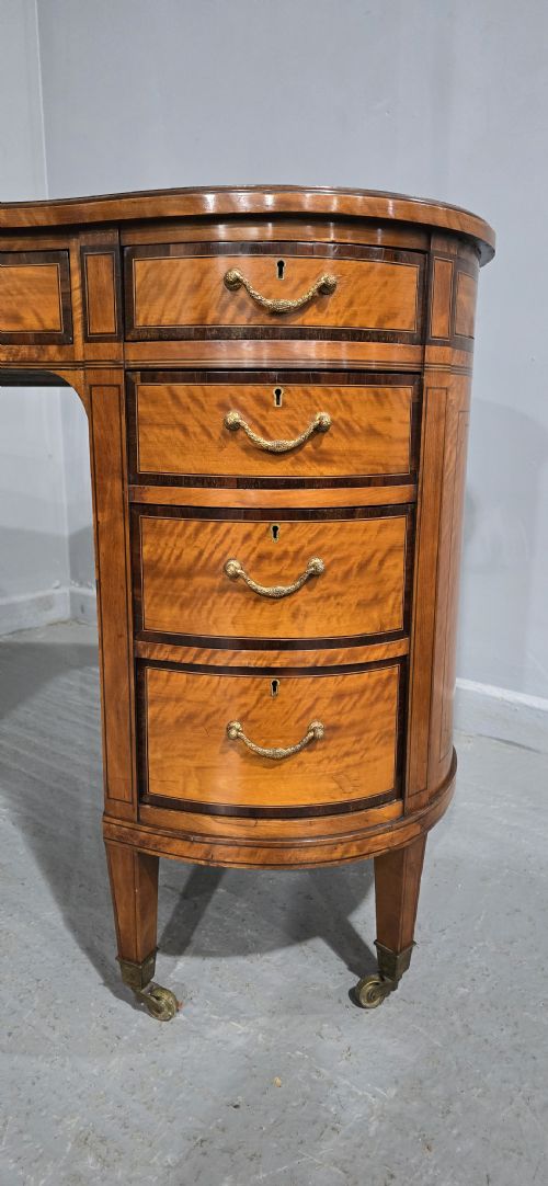 fig 1. Fine English Satinwood Kidney Desk
