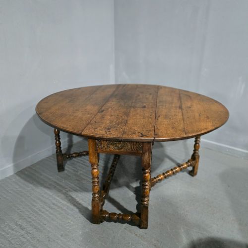 SUPER C18TH OAK DROPLEAF DINING TABLE - ADDITIONAL PHOTO 5
