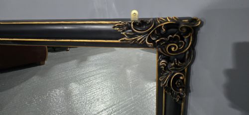 SUPER EBONISED AND GILT OVERMANTLE MIRROR - ADDITIONAL PHOTO 5