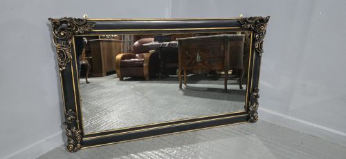 SUPER EBONISED AND GILT OVERMANTLE MIRROR - ADDITIONAL PHOTO 9