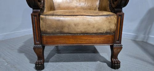 OUTSTANDING LIBRARY CHAIR IN THE MANNER OF GEORGE BULLOCK - ADDITIONAL PHOTO 7