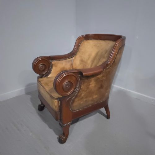 OUTSTANDING LIBRARY CHAIR IN THE MANNER OF GEORGE BULLOCK - ADDITIONAL PHOTO 2