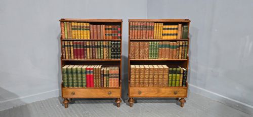 fig 1. Pair Mahogany Waterfall Bookcases