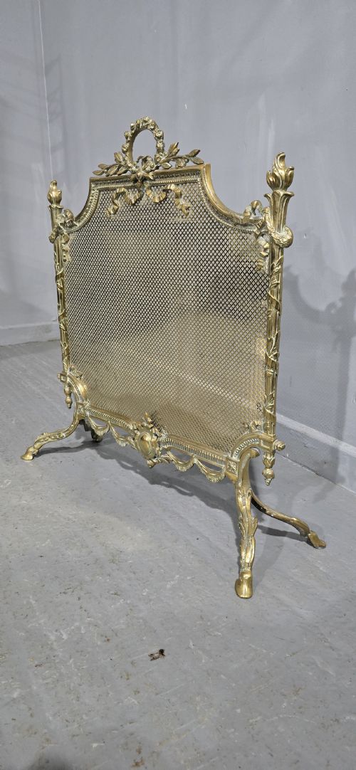VICTORIAN GILT BRASS FIRE GUARD - ADDITIONAL PHOTO 6