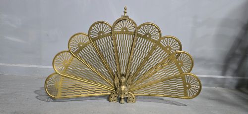 fig 1. Brass Peacock Fire Screen
