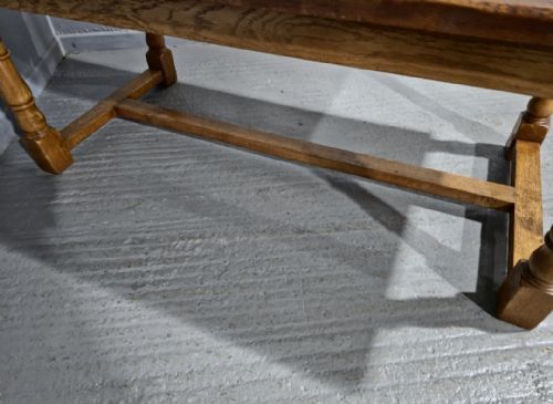 SUPERB GOLDEN OAK PLANK DINING REFRECTORY KITCHEN FARMHOUSE TABLE - ADDITIONAL PHOTO 1