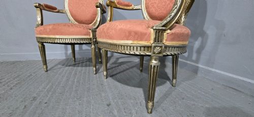 PAIR FRENCH SILVER GILT ELBOW CHAIRS - ADDITIONAL PHOTO 8
