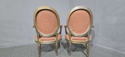 PAIR FRENCH SILVER GILT ELBOW CHAIRS - ADDITIONAL PHOTO 12