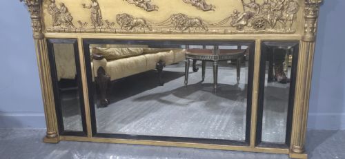 SUPERB REGENCY TRIPLE PLATE OVERMANTLE MIRROR - ADDITIONAL PHOTO 2