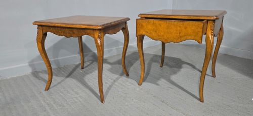 PAIR BURR ELM LAMP TABLES - ADDITIONAL PHOTO 4