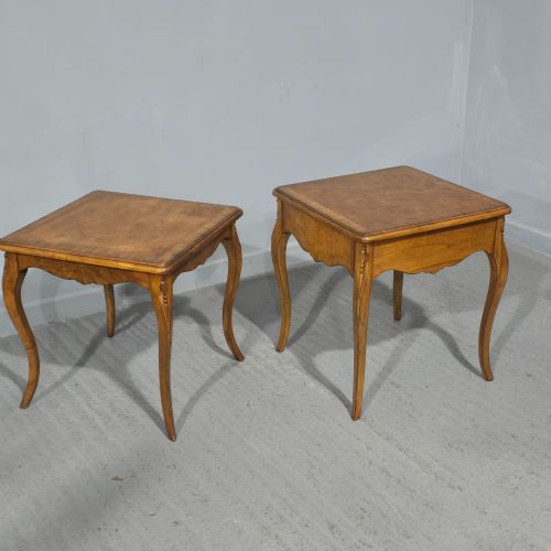 PAIR BURR ELM LAMP TABLES - ADDITIONAL PHOTO 1