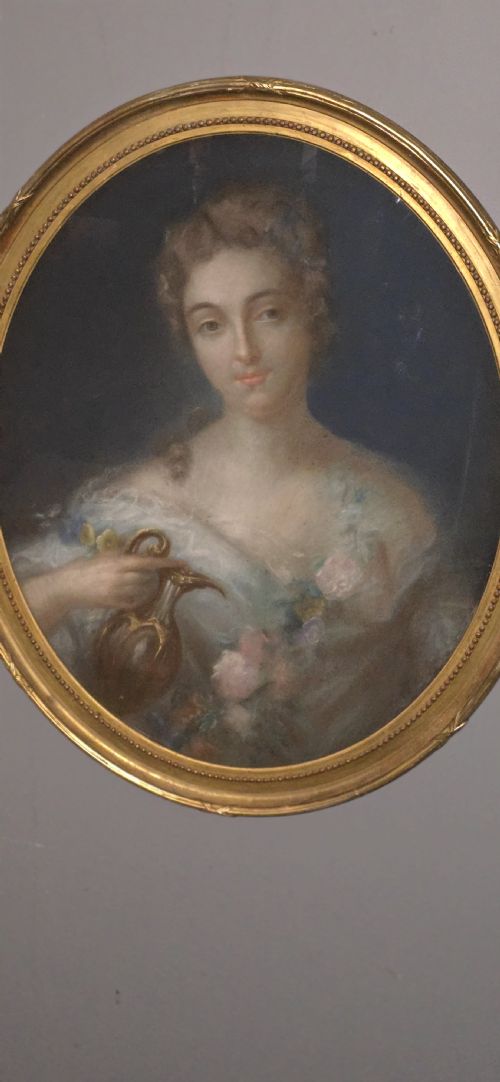 LARGE PAIR PASTELS IN GILT FRAMES - ADDITIONAL PHOTO 3