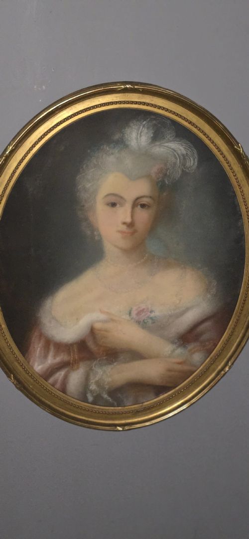 LARGE PAIR PASTELS IN GILT FRAMES - ADDITIONAL PHOTO 4