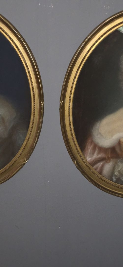 LARGE PAIR PASTELS IN GILT FRAMES - ADDITIONAL PHOTO 5