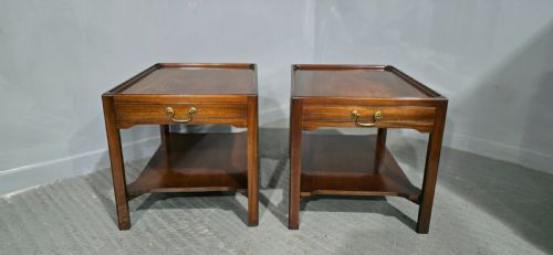 fig 1. Wonderful Pair Mahogany Lamp Tables
