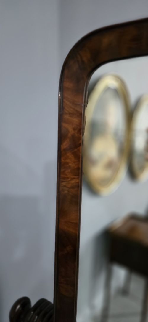 FINE REGENCY MAHOGANY CHEVAL MIRROR - ADDITIONAL PHOTO 11