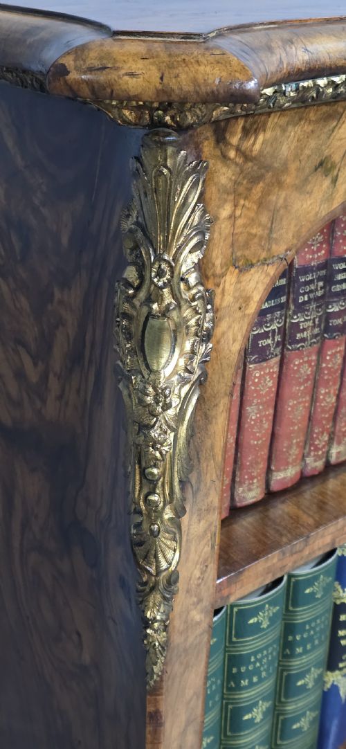 TOP QUALITY ENGLISH WALNUT OPEN LIBRARY BOOKCASE - ADDITIONAL PHOTO 7