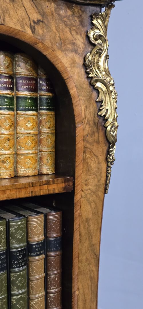 TOP QUALITY ENGLISH WALNUT OPEN LIBRARY BOOKCASE - ADDITIONAL PHOTO 12