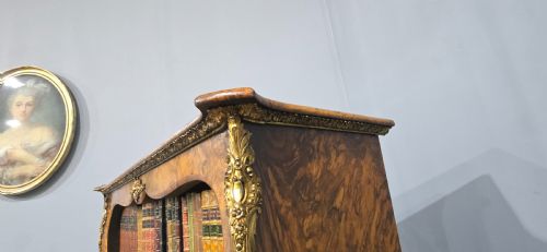 TOP QUALITY ENGLISH WALNUT OPEN LIBRARY BOOKCASE - ADDITIONAL PHOTO 17