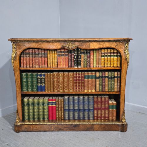 TOP QUALITY ENGLISH WALNUT OPEN LIBRARY BOOKCASE - ADDITIONAL PHOTO 3