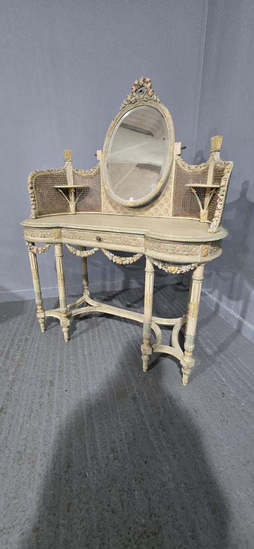 fig 1. Super French Painted Bergere Dressing Table