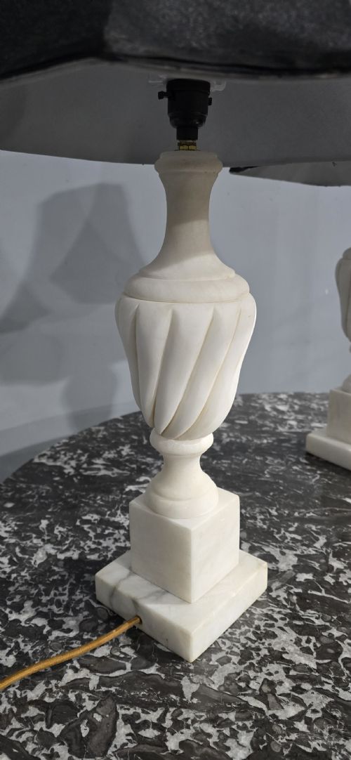 WONDERFUL PAIR MARBLE TABLE LAMPS - ADDITIONAL PHOTO 6