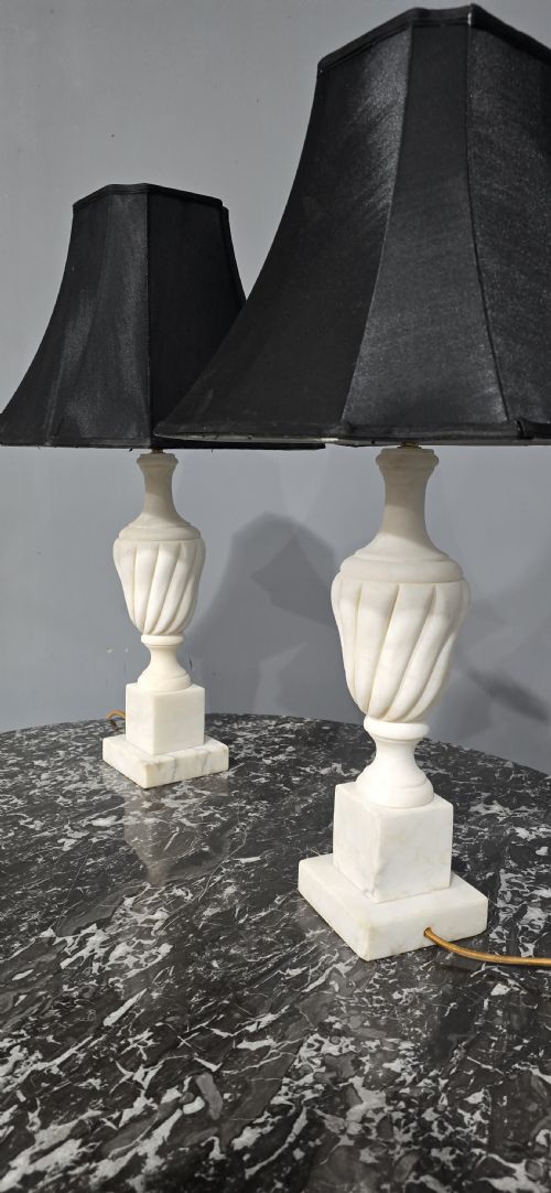 WONDERFUL PAIR MARBLE TABLE LAMPS - ADDITIONAL PHOTO 8