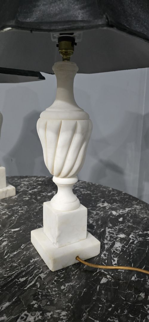 WONDERFUL PAIR MARBLE TABLE LAMPS - ADDITIONAL PHOTO 9