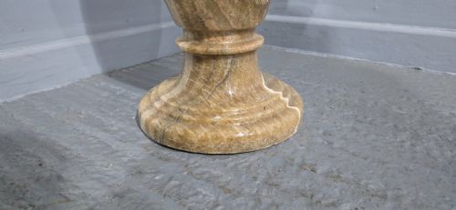 HUGE CARVED ALABASTER VASE - ADDITIONAL PHOTO 4