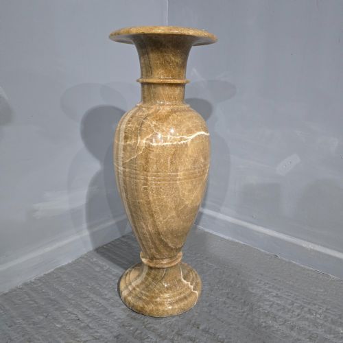 HUGE CARVED ALABASTER VASE - ADDITIONAL PHOTO 1