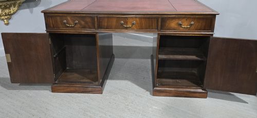 SUPERB MAHOGANY PARTNERS DESK - ADDITIONAL PHOTO 11