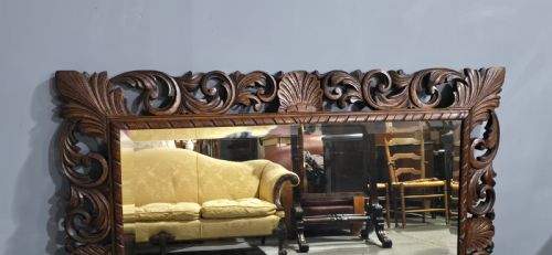 fig 1. Large Oak Framed Cushion Mirror
