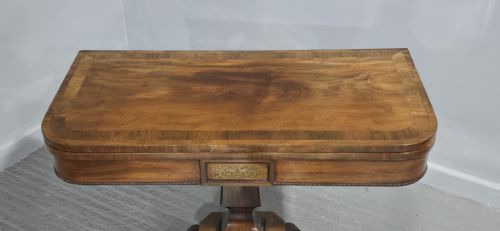 FINE REGENCY BRASS INLAID CARD TABLE - ADDITIONAL PHOTO 1