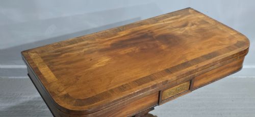 FINE REGENCY BRASS INLAID CARD TABLE - ADDITIONAL PHOTO 2