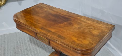 FINE REGENCY BRASS INLAID CARD TABLE - ADDITIONAL PHOTO 3