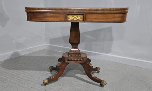 FINE REGENCY BRASS INLAID CARD TABLE - ADDITIONAL PHOTO 5