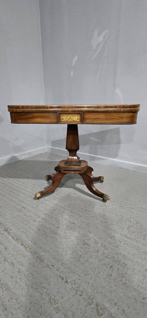FINE REGENCY BRASS INLAID CARD TABLE - ADDITIONAL PHOTO 6