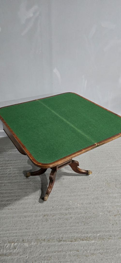 FINE REGENCY BRASS INLAID CARD TABLE - ADDITIONAL PHOTO 15
