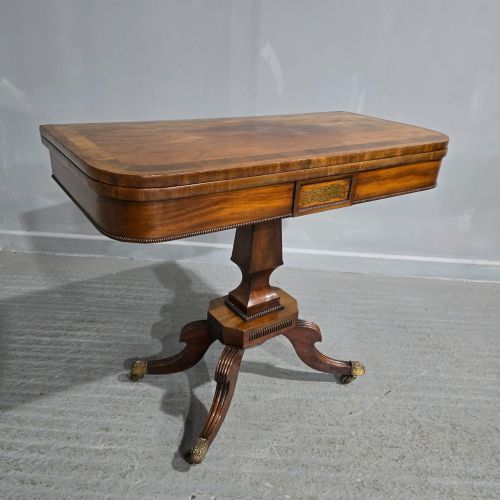 FINE REGENCY BRASS INLAID CARD TABLE - ADDITIONAL PHOTO 18