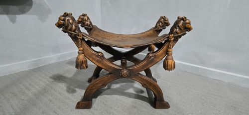 SUPERB WALNUT X FRAMED STOOL - ADDITIONAL PHOTO 2